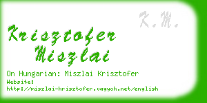 krisztofer miszlai business card